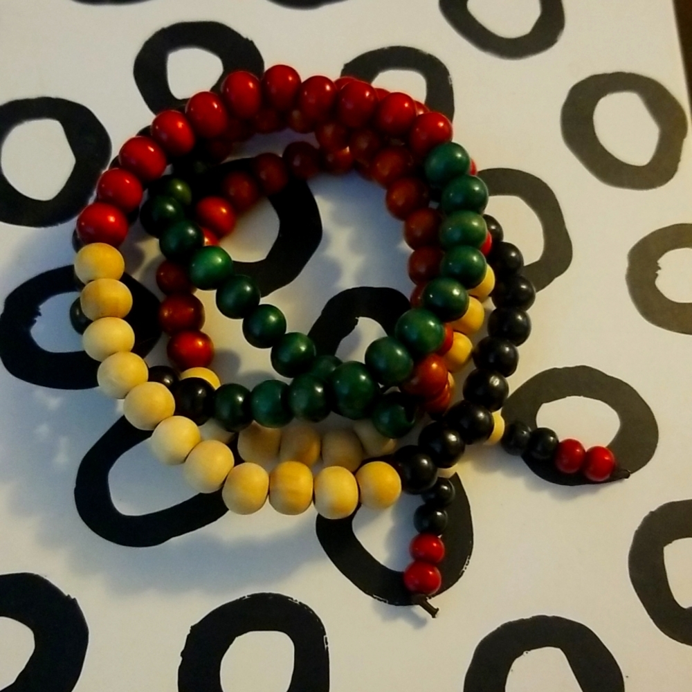Elastic Wooden Bead Wrap Bracelet